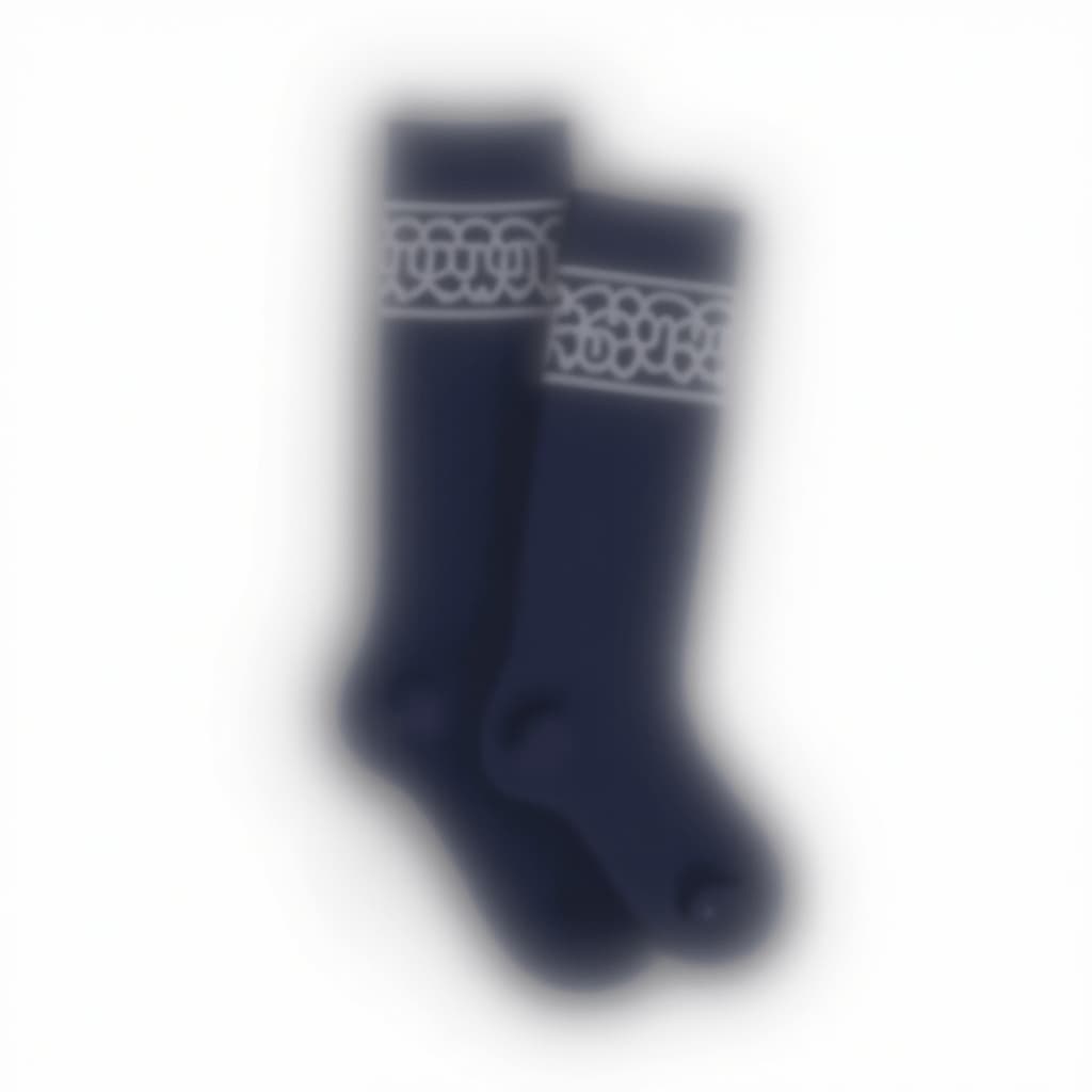 Ribbed Calf Crew — Navy — view 2