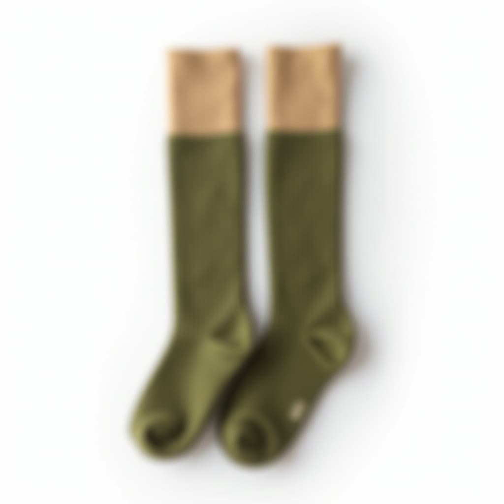 Ribbed Calf Crew — Olive — view 2